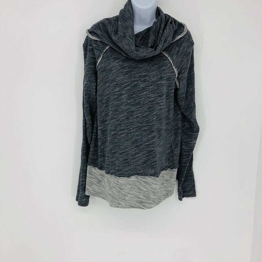 Free People Beach ONE SIZE Heather Gray Cowl Neck Long Sleeve Tunic Top Loose